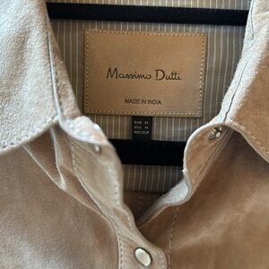 Massimo Dutti tan colored suede shirt